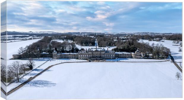 Wentworth Woodhouse In The Snow Canvas Print by Apollo Aerial Photography