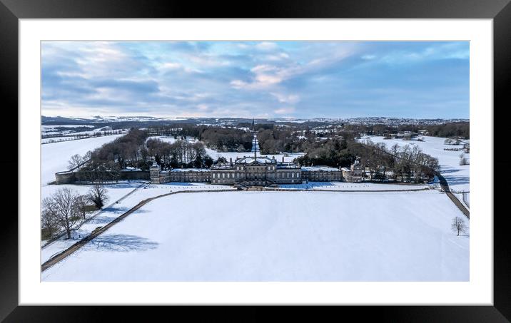 Wentworth Woodhouse In The Snow Framed Mounted Print by Apollo Aerial Photography