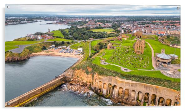 Tynemouth Priory to the River Tyne Acrylic by Tim Hill