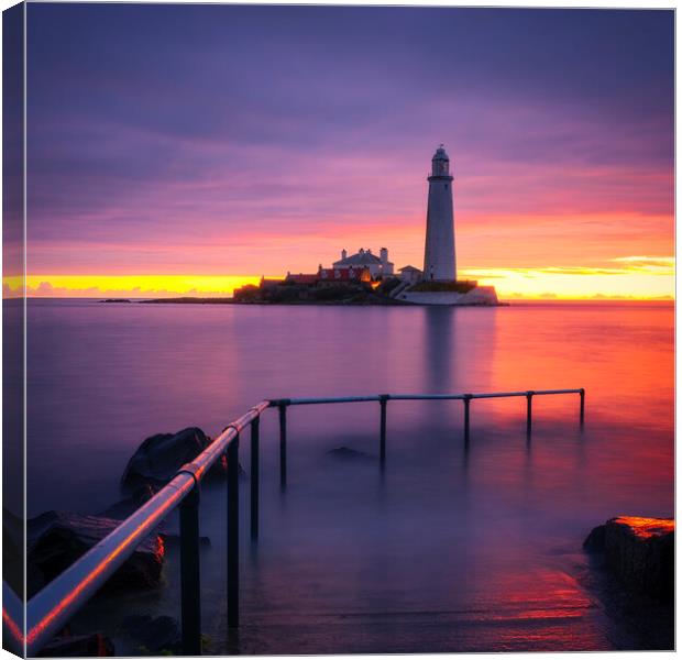 St Mary's Lighthouse Sunrise Canvas Print by Tim Hill