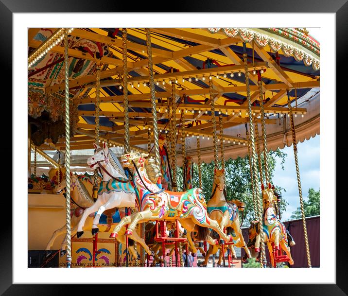 A traditional Victorian carousel Framed Mounted Print by Chris Yaxley