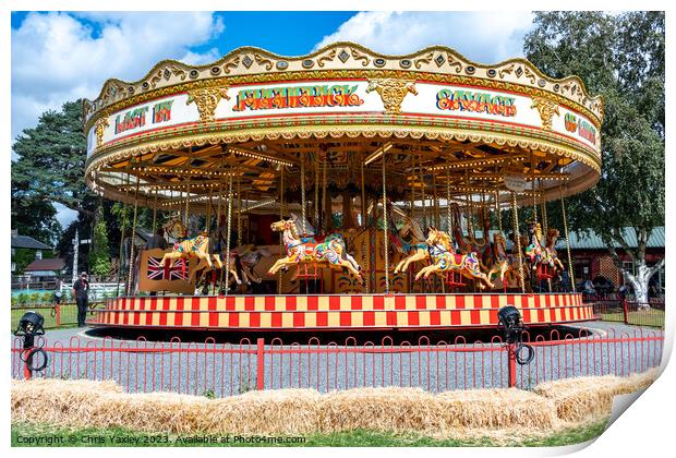 Traditional Victorian carousel Print by Chris Yaxley