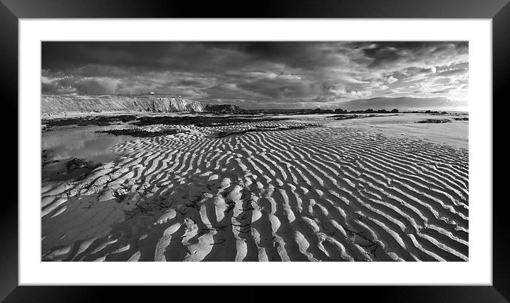 Freshwater Sand Pattern Framed Mounted Print by Creative Photography Wales