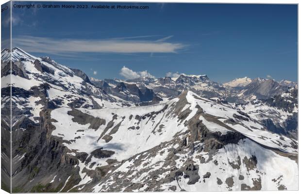 Mont Blanc from the Schilthorn Canvas Print by Graham Moore