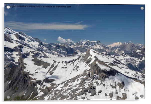 Mont Blanc from the Schilthorn Acrylic by Graham Moore