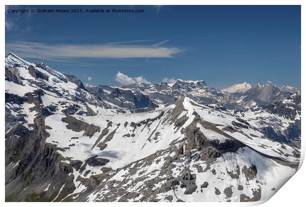 Mont Blanc from the Schilthorn Print by Graham Moore