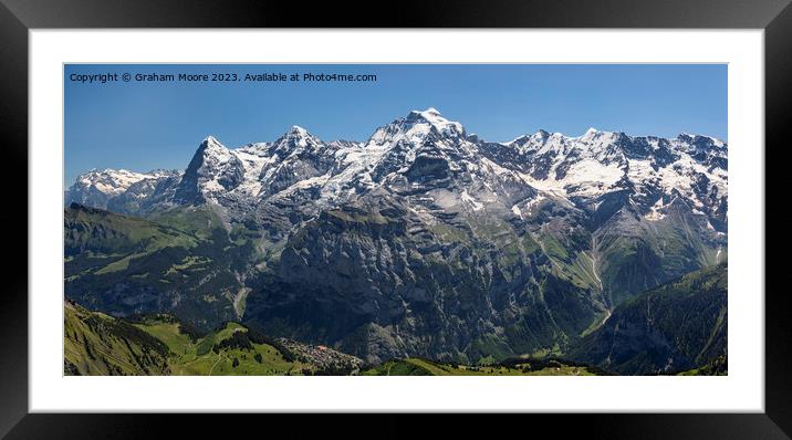 Eiger Monch Jungfrau above Murren Framed Mounted Print by Graham Moore