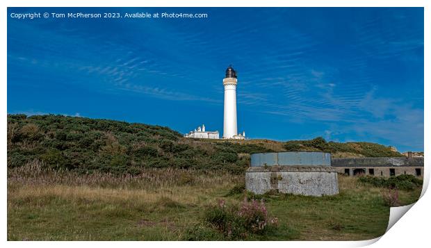 Covesea Lighthouse: Beacon on Moray's Coastline Print by Tom McPherson