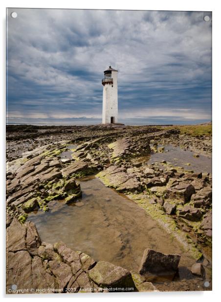 Southerness Lighthouse Acrylic by Heidi Stewart