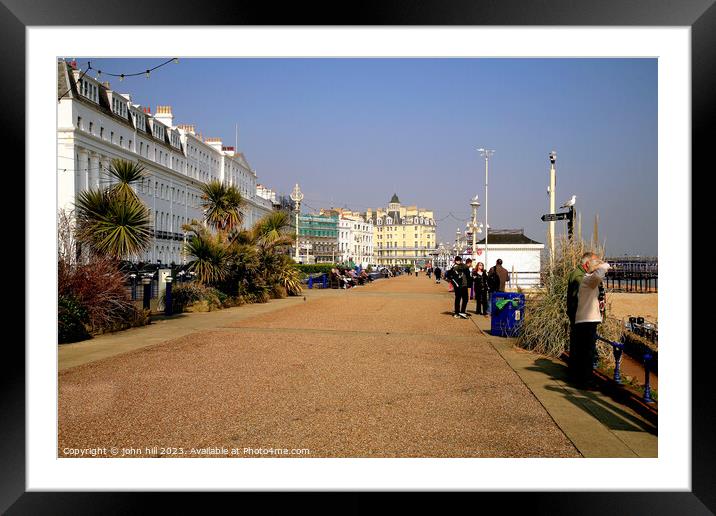 Serene Eastbourne Promenade: A Holiday Haven Framed Mounted Print by john hill
