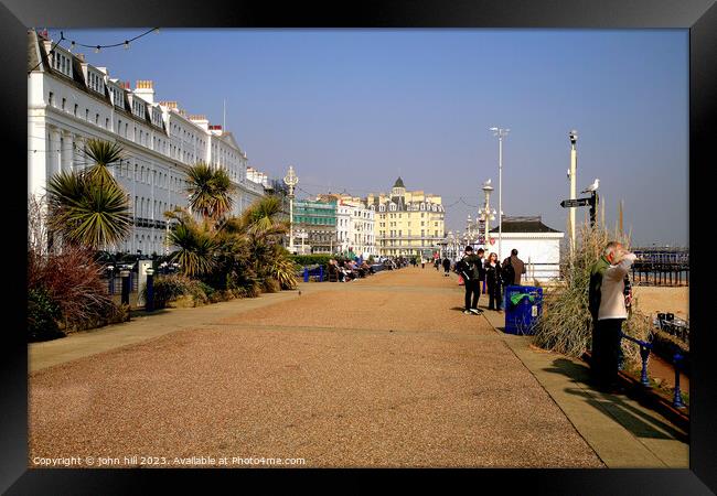 Serene Eastbourne Promenade: A Holiday Haven Framed Print by john hill