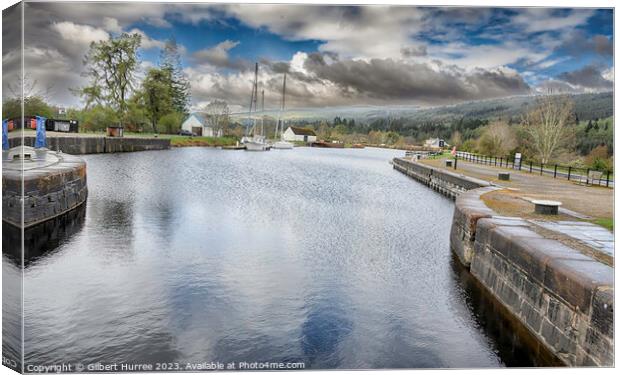 Scotland's Remarkable Caledonian Canal Canvas Print by Gilbert Hurree