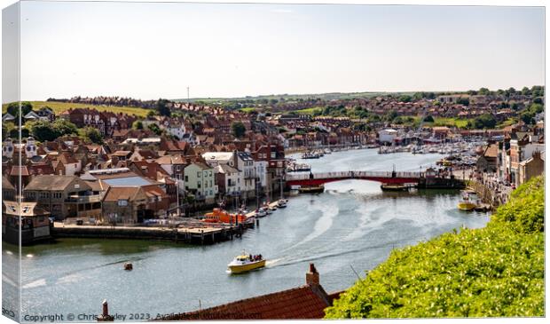 A view over Whitby Harbour  Canvas Print by Chris Yaxley