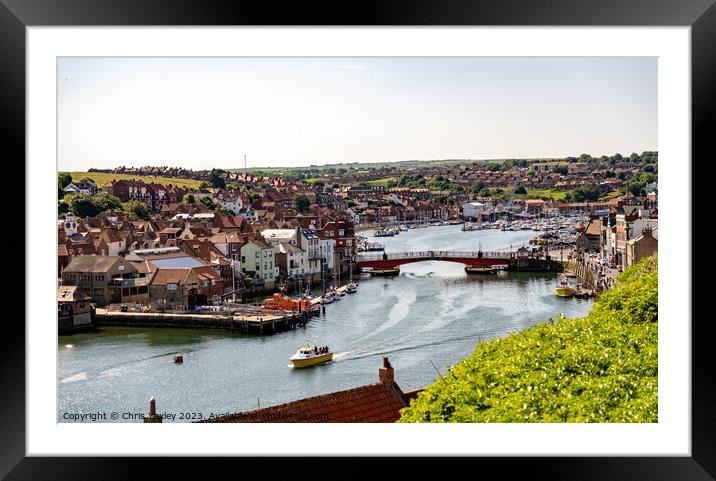 A view over Whitby Harbour  Framed Mounted Print by Chris Yaxley