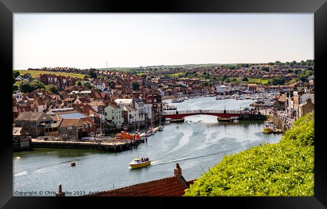 A view over Whitby Harbour  Framed Print by Chris Yaxley