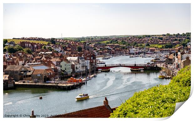 A view over Whitby Harbour  Print by Chris Yaxley
