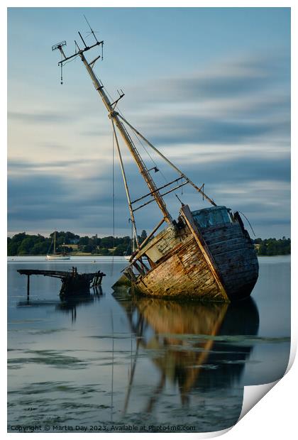 Solitude Embodied: A Pin Mill Wreck Print by Martin Day