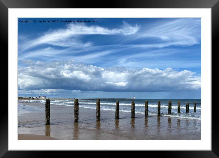 Windy day on the beach Framed Mounted Print by Jim Jones