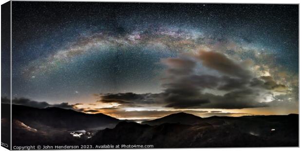 Snowdonia and the Milky Way Canvas Print by John Henderson