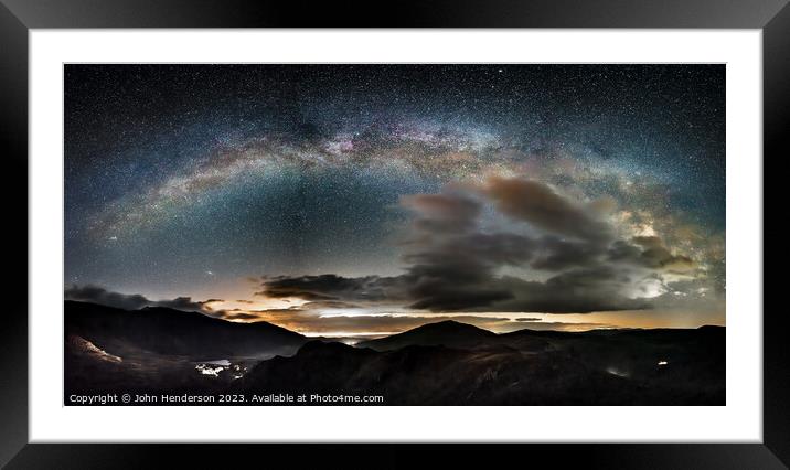 Snowdonia and the Milky Way Framed Mounted Print by John Henderson