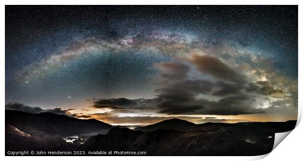 Snowdonia and the Milky Way Print by John Henderson