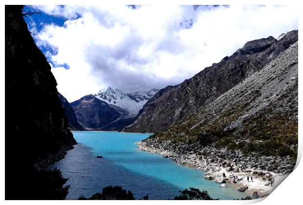 Turquiose blue glacial high in the Andes in Peru Print by Steve Painter
