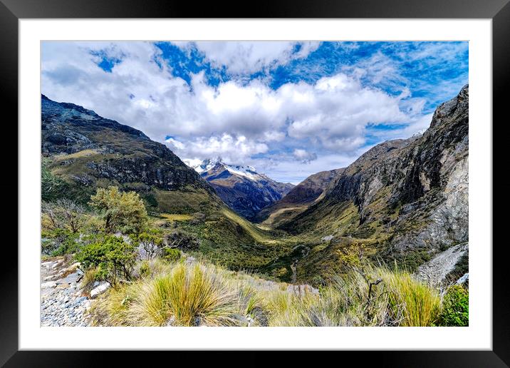 Peruvian Andes mountains vista Framed Mounted Print by Steve Painter