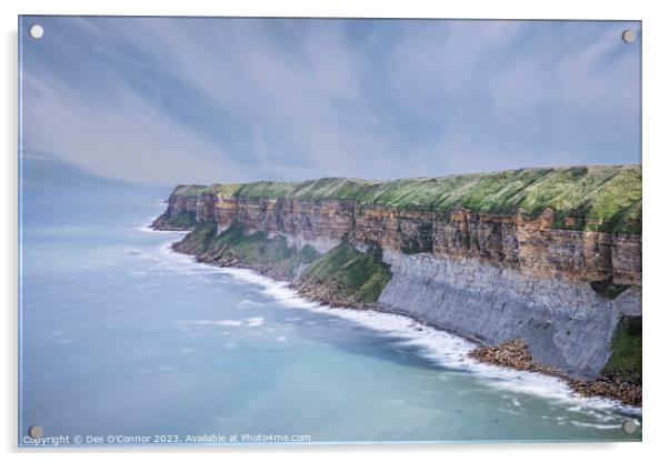 Yorkshire Cliffs Acrylic by Des O'Connor