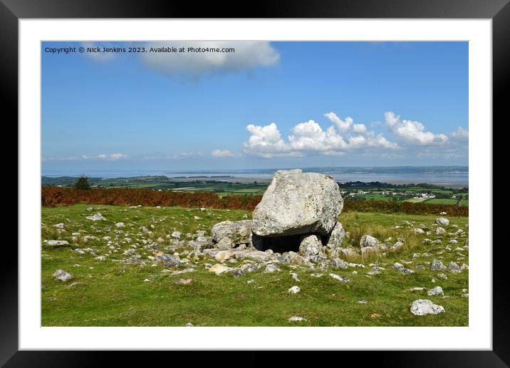 King Arthur's Stone Cefn Bryn Ridge Gower AONB Framed Mounted Print by Nick Jenkins