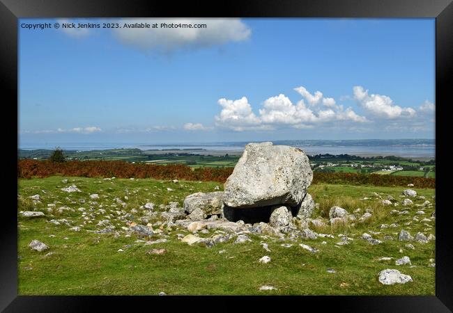 King Arthur's Stone Cefn Bryn Ridge Gower AONB Framed Print by Nick Jenkins