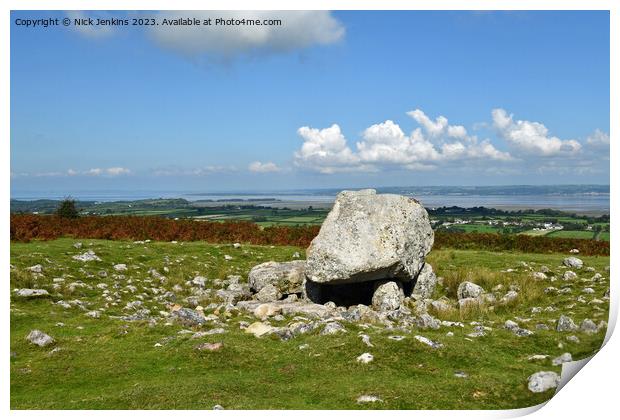 King Arthur's Stone Cefn Bryn Ridge Gower AONB Print by Nick Jenkins