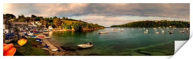 The Ferry Boat Inn, Helford Passage at sunset Print by Maggie McCall