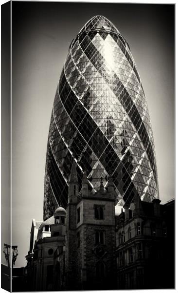 Towers old and new in London Canvas Print by Steve Painter
