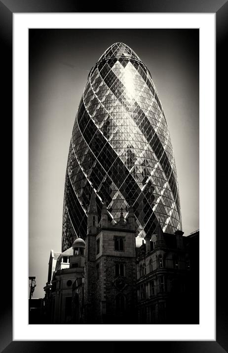 Towers old and new in London Framed Mounted Print by Steve Painter