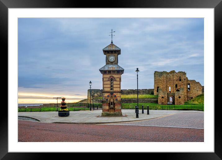 Tynemouth Clock Tower And Priory Framed Mounted Print by Steve Smith