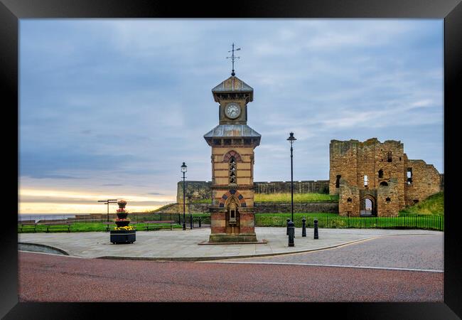 Tynemouth Clock Tower And Priory Framed Print by Steve Smith