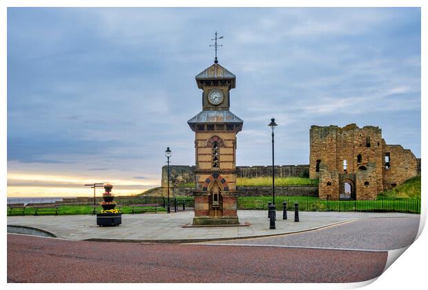 Tynemouth Clock Tower And Priory Print by Steve Smith