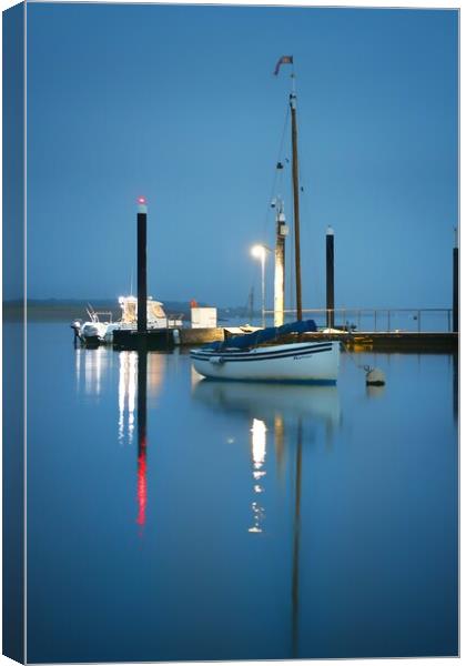 Early morning blue over the Brightlingsea Harbour  Canvas Print by Tony lopez