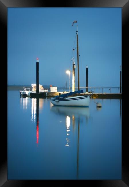 Early morning blue over the Brightlingsea Harbour  Framed Print by Tony lopez
