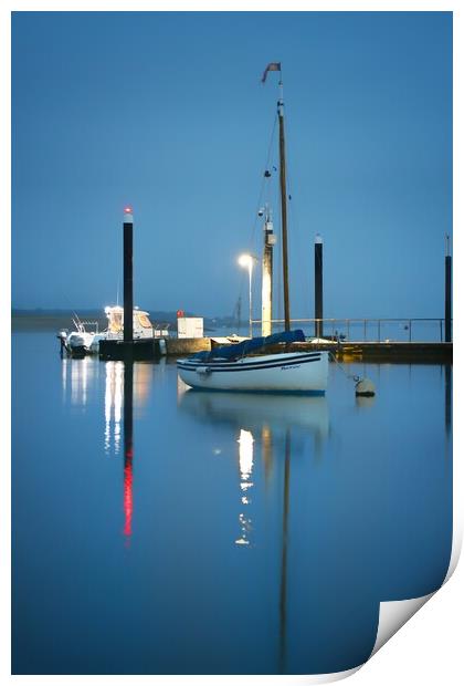 Early morning blue over the Brightlingsea Harbour  Print by Tony lopez