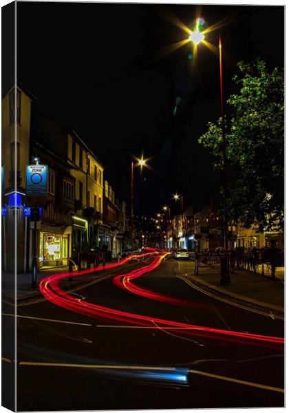 Daventry High Street at Night Canvas Print by Helkoryo Photography
