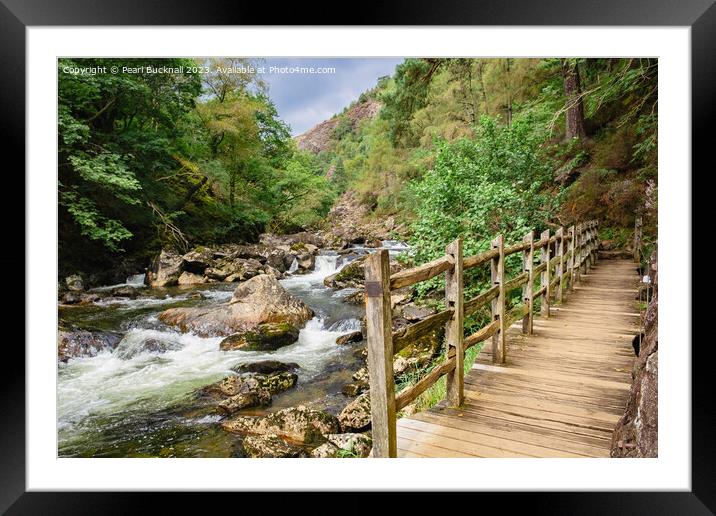 Riverside Walk near Beddgelert in Snowdonia Framed Mounted Print by Pearl Bucknall