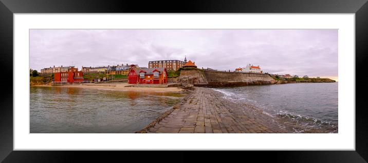 Cullercoats Panorama Framed Mounted Print by Tim Hill