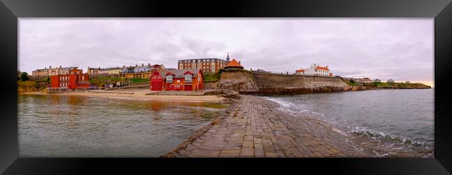 Cullercoats Panorama Framed Print by Tim Hill