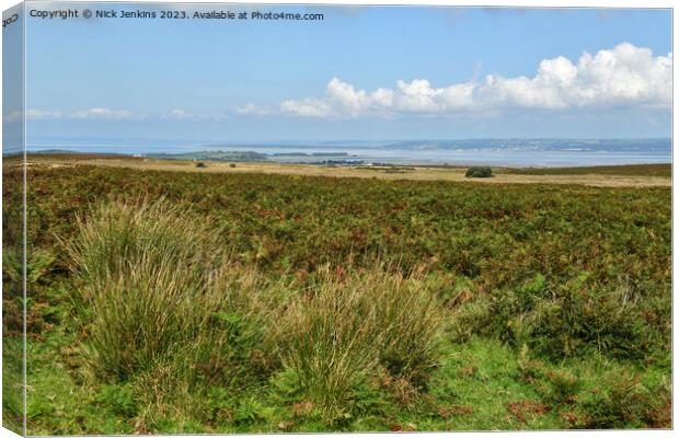 View from Cefn Bryn Ridge to South Wales Coastline Canvas Print by Nick Jenkins