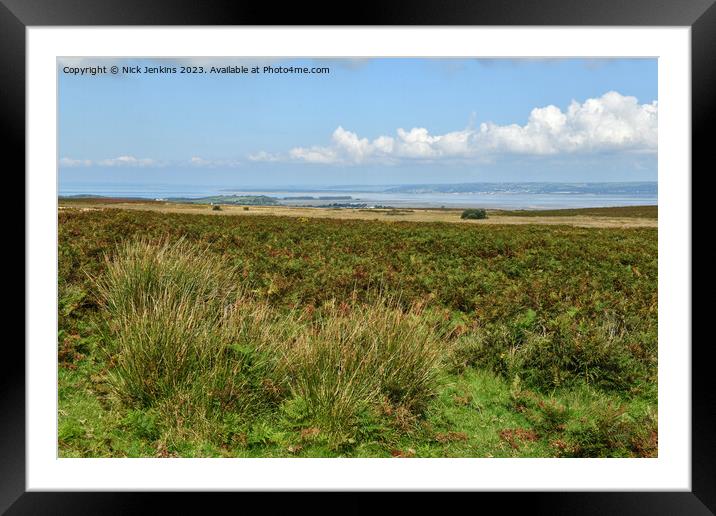 View from Cefn Bryn Ridge to South Wales Coastline Framed Mounted Print by Nick Jenkins