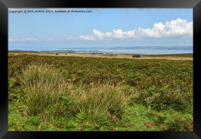 View from Cefn Bryn Ridge to South Wales Coastline Framed Print by Nick Jenkins