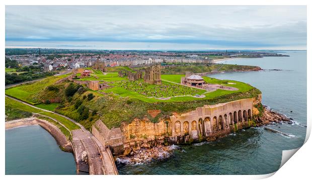 Tynemouth Priory from Above Print by Tim Hill