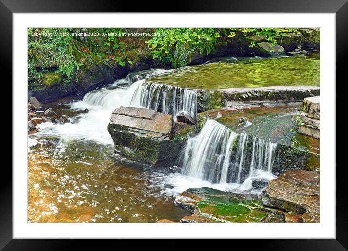Waterfall Pont Cwm y Fedwen Taff Fechan Valley  Framed Mounted Print by Nick Jenkins