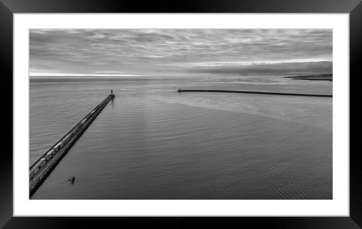Tynemouth Black and White Framed Mounted Print by Tim Hill